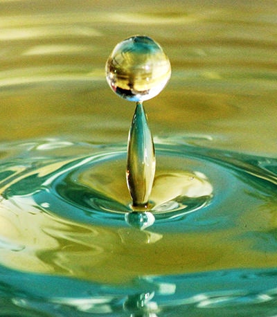 Water drip making a ripple