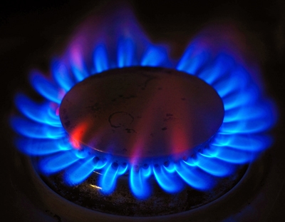 Blue gas flame